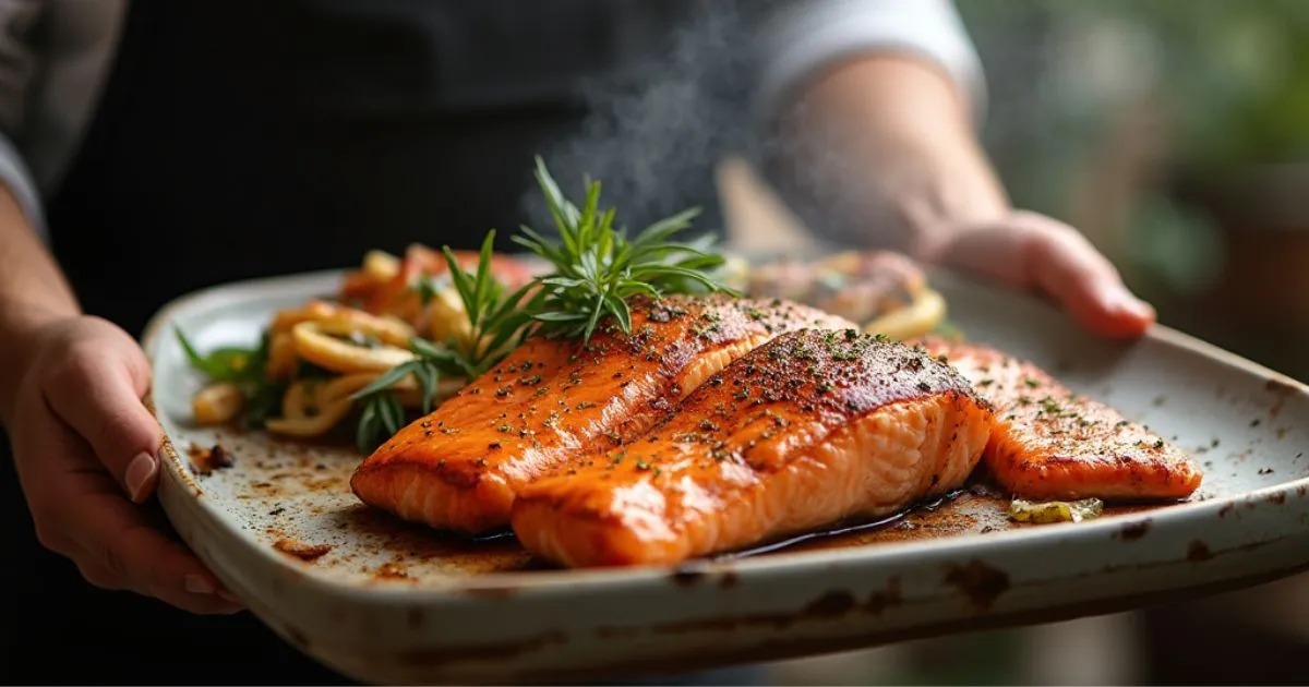 cooking salmon in a smoker